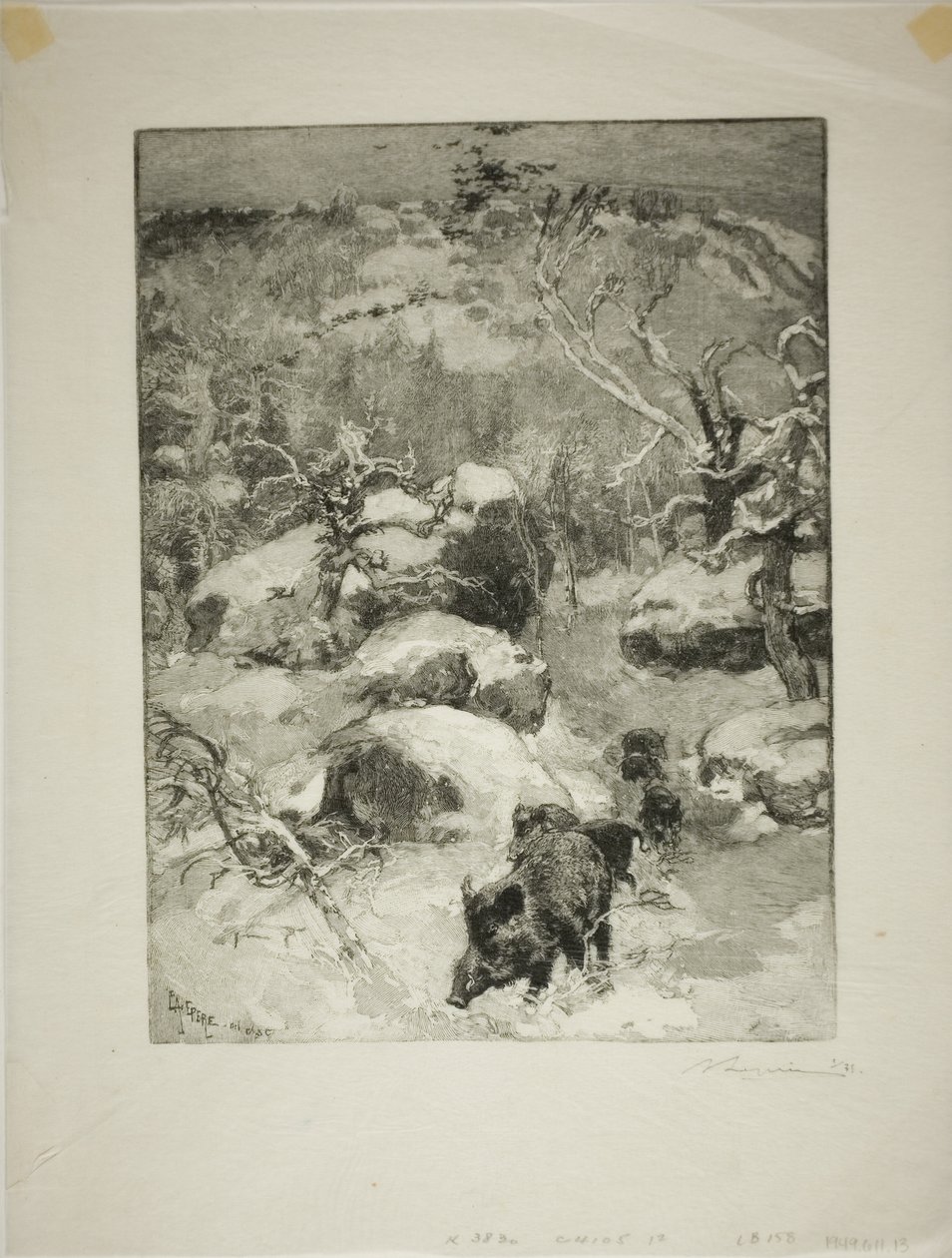 Winter: Cuvier-Châtillon Cliff by Louis Auguste Lepère