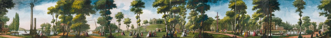Figures Walking in a Parkland by Louis Carrogis Carmontelle