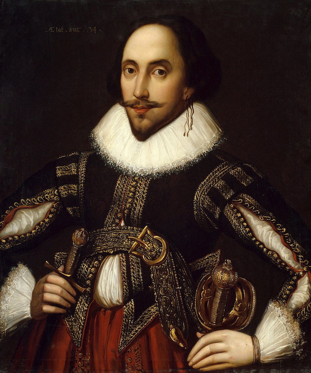 Portrait of British playwright William Shakespeare by Louis Coblitz