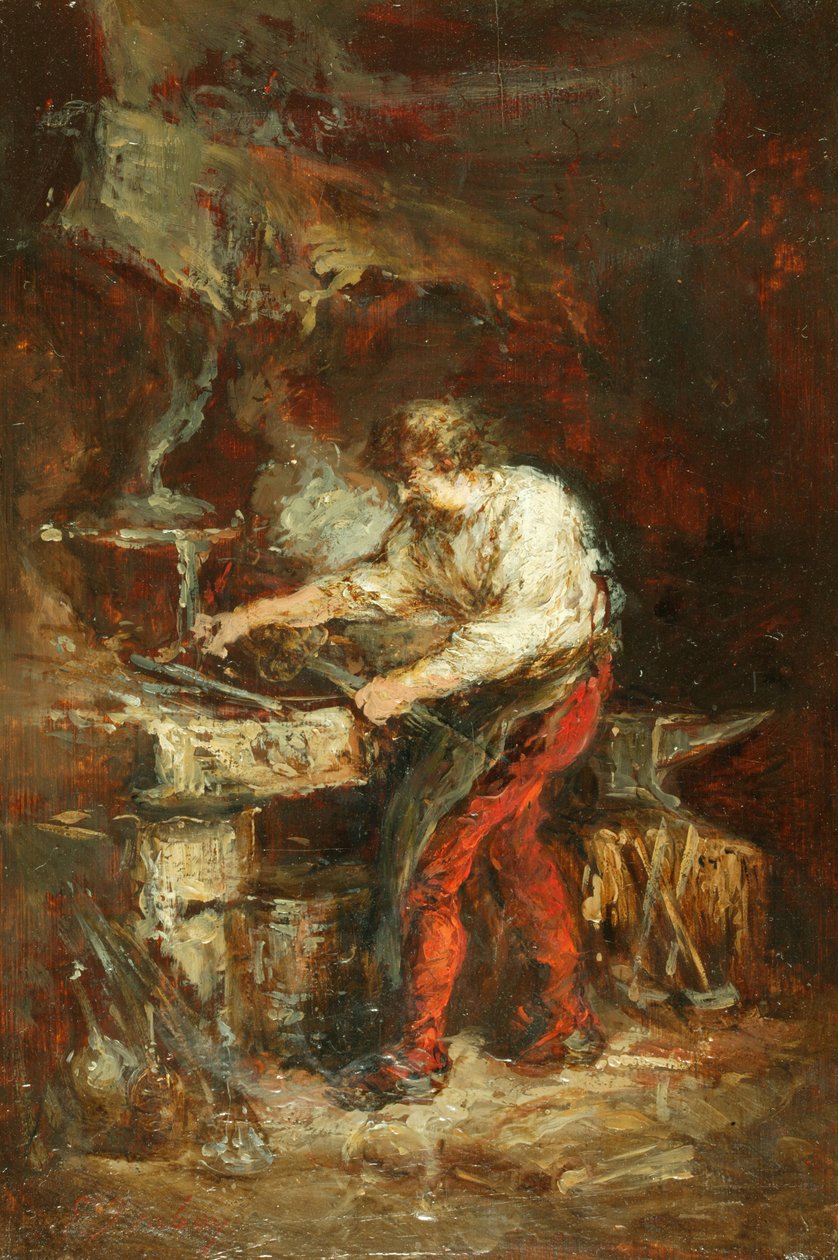 The Smithy by Louis Eugene Gabriel Isabey