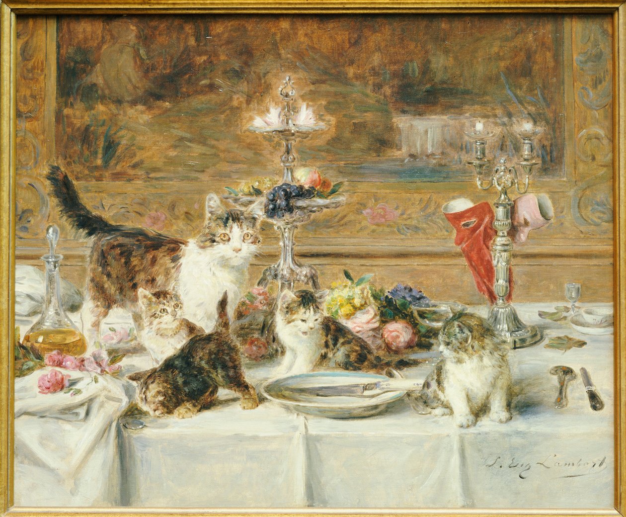 After Dinner Guests by Louis Eugene Lambert