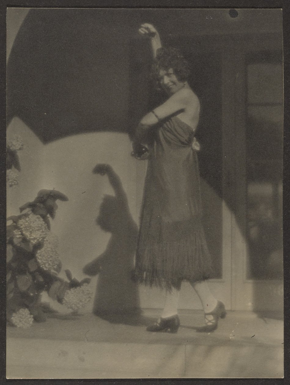 Female Dancer before House by Louis Fleckenstein