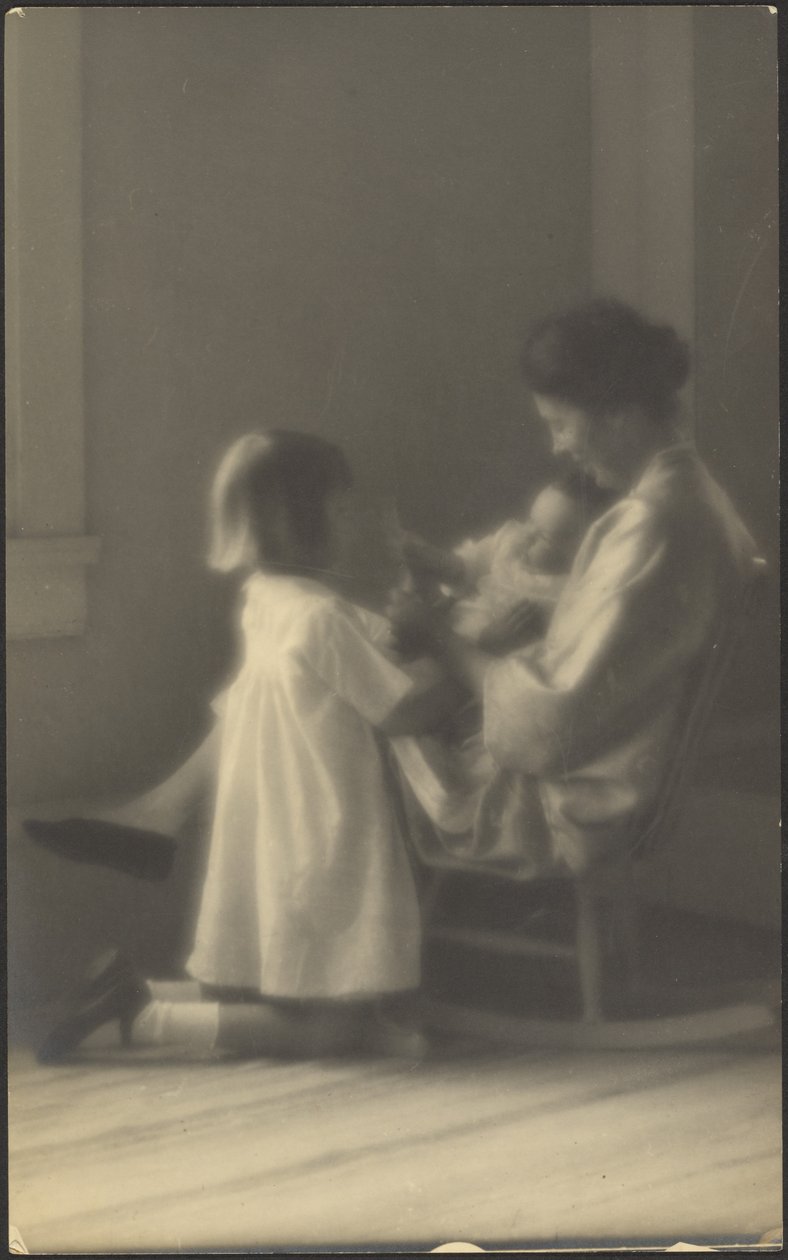 Mother in Rocker with Children by Louis Fleckenstein
