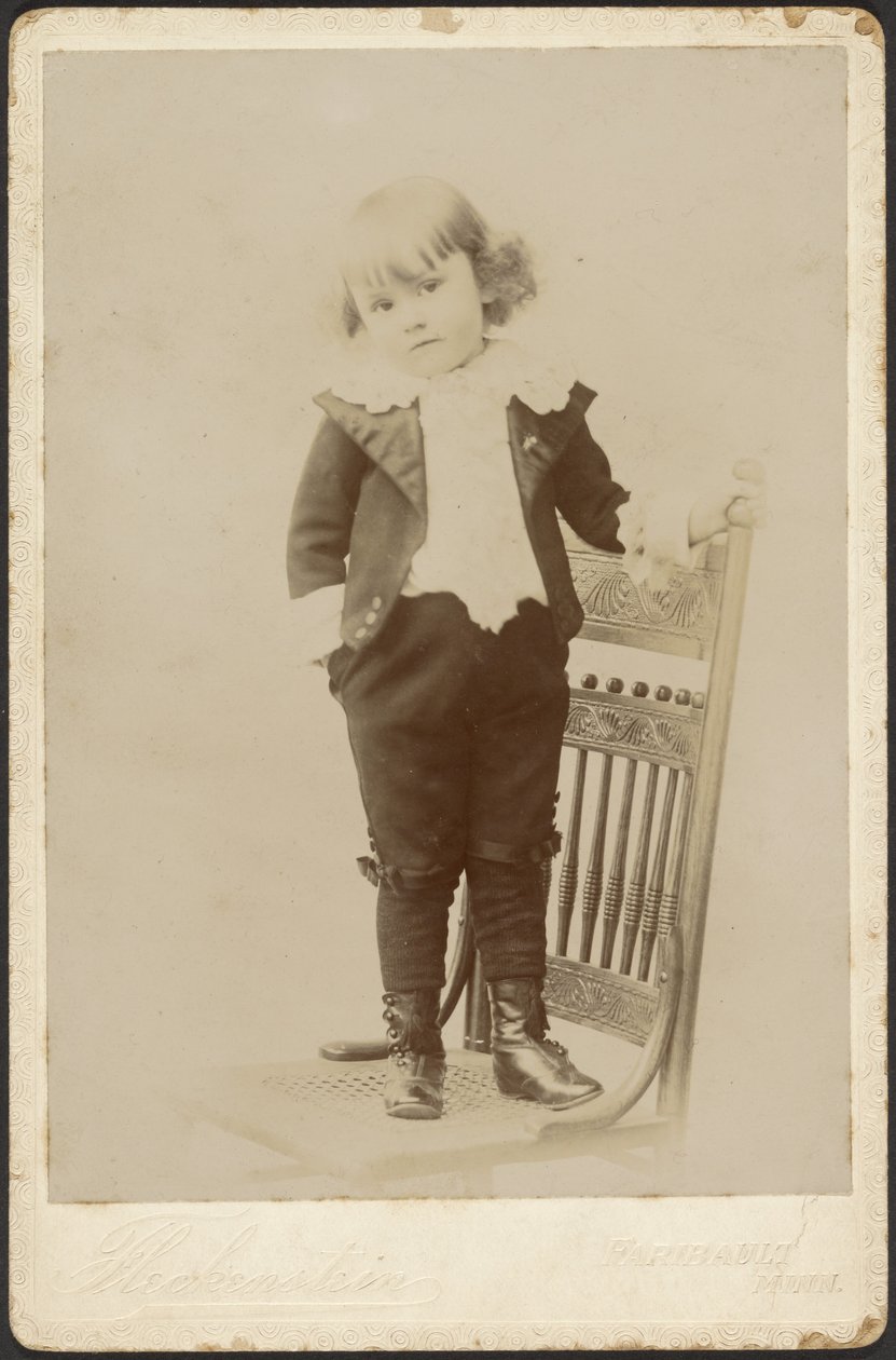 Portrait of Child Standing on Chair by Louis Fleckenstein