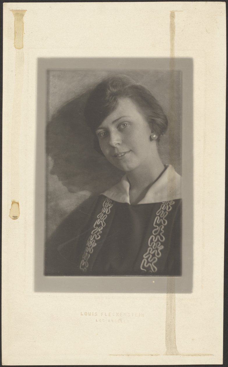 Woman in Dress with Squiggle Piping by Louis Fleckenstein