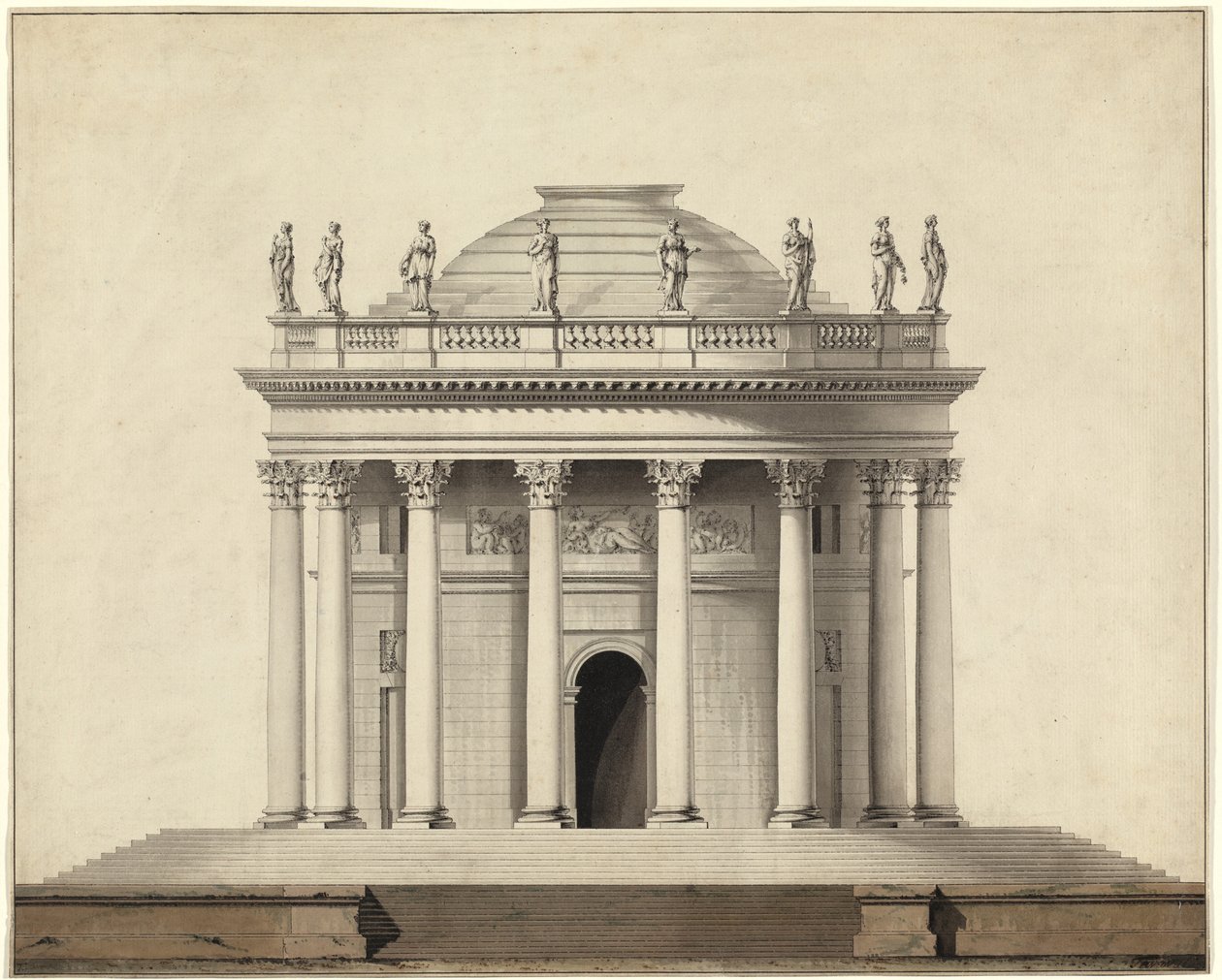 A Classical Temple by Louis Gustave Taraval