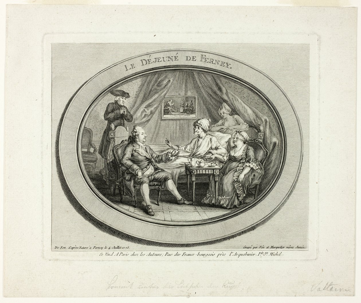 The Lunch at Ferney by Louis Joseph Masquelier