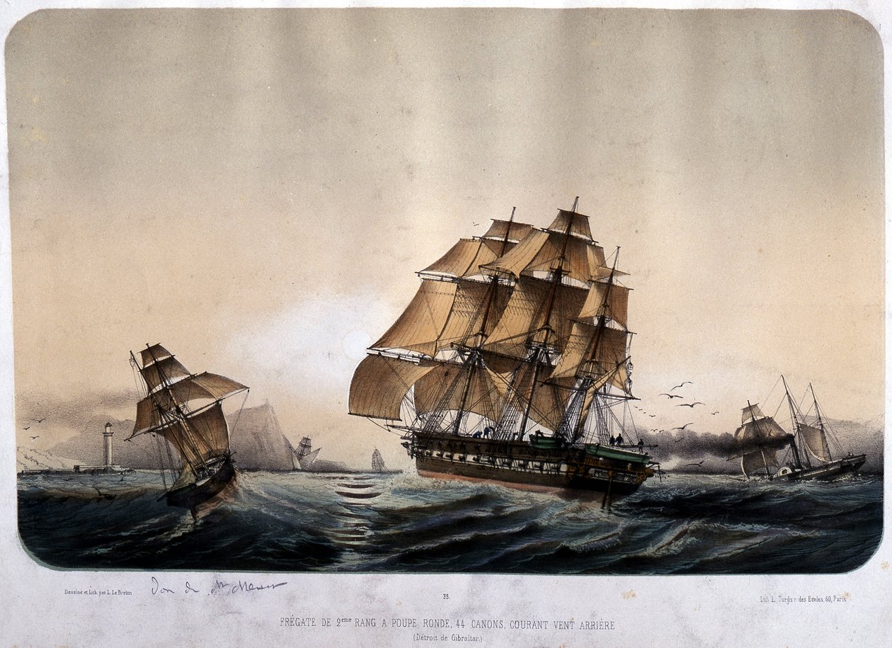 Frigate 2nd Row in Gibraltar by Louis Le Breton