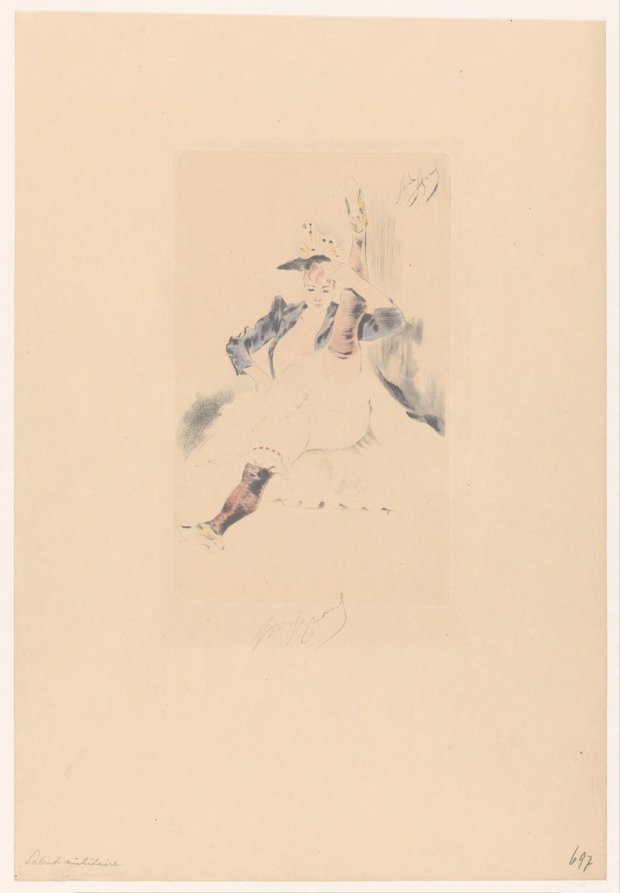 Saluting Cancan Dancer by Louis Legrand (signed by artist)
