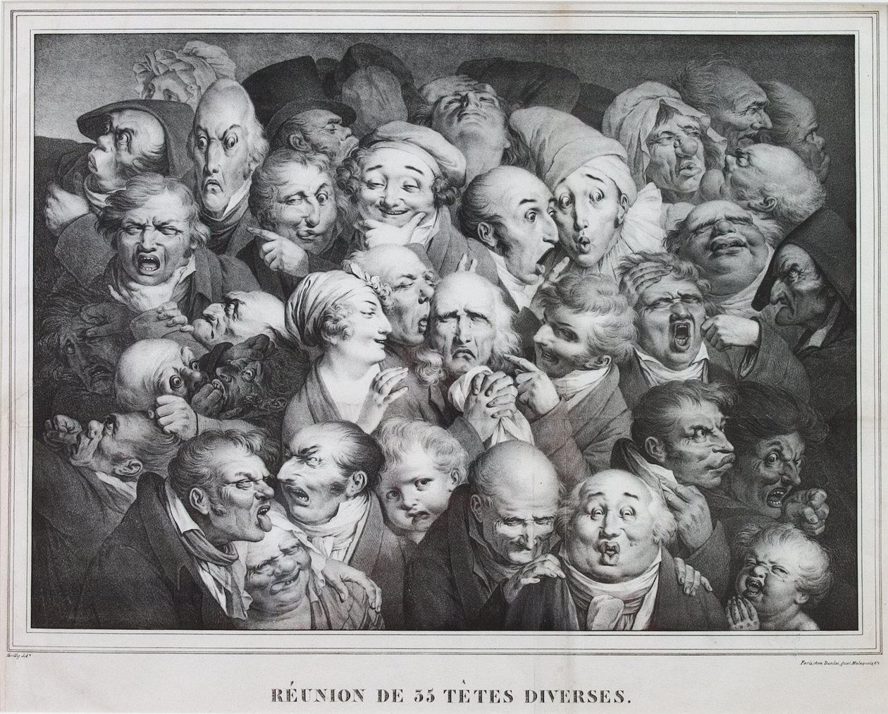 Group of Thirty-Five Heads, 1825 by Louis Leopold Boilly