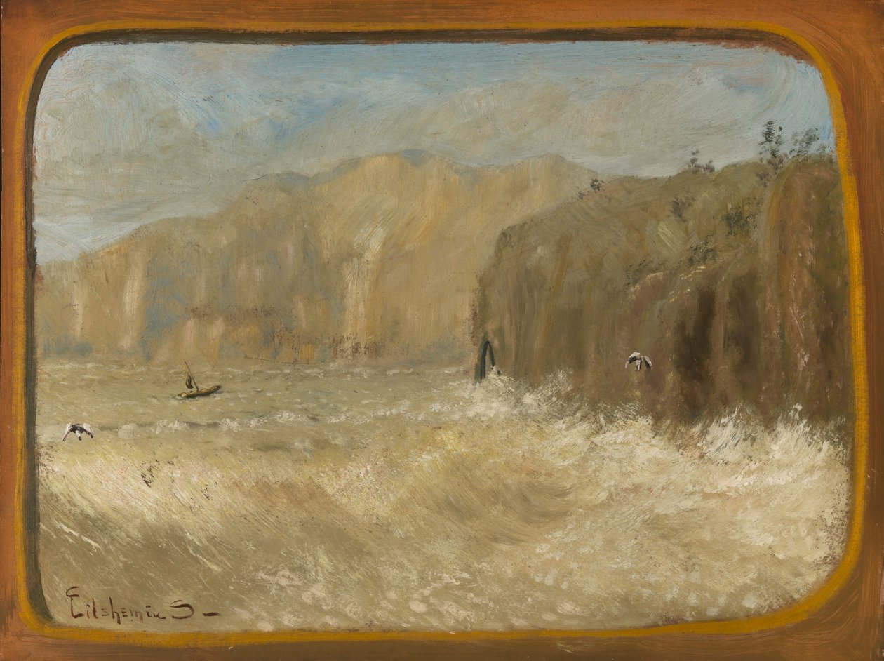 Two Gulls and Cliffs by Louis Michel Eilshemius