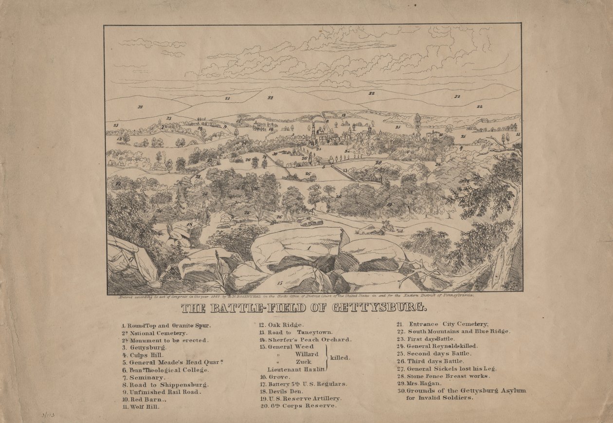 The Battle-Field of Gettysburg, c.1867 by Louis N. Rosenthal
