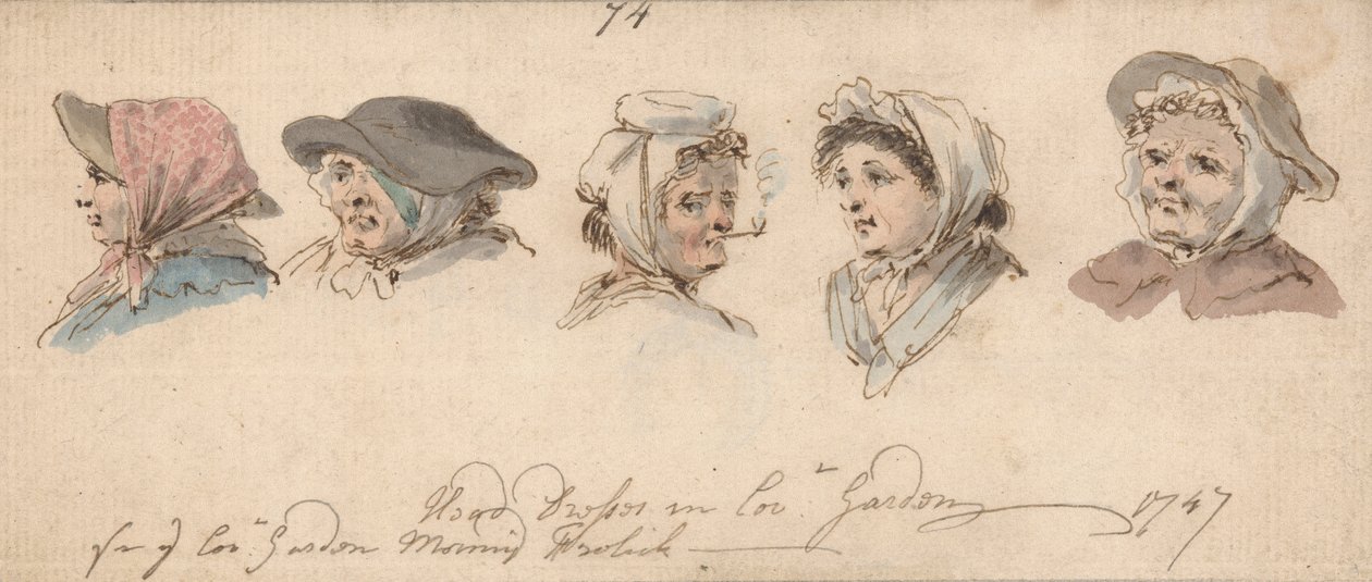 Head Dresses in Covent Garden by Louis Philippe Boitard