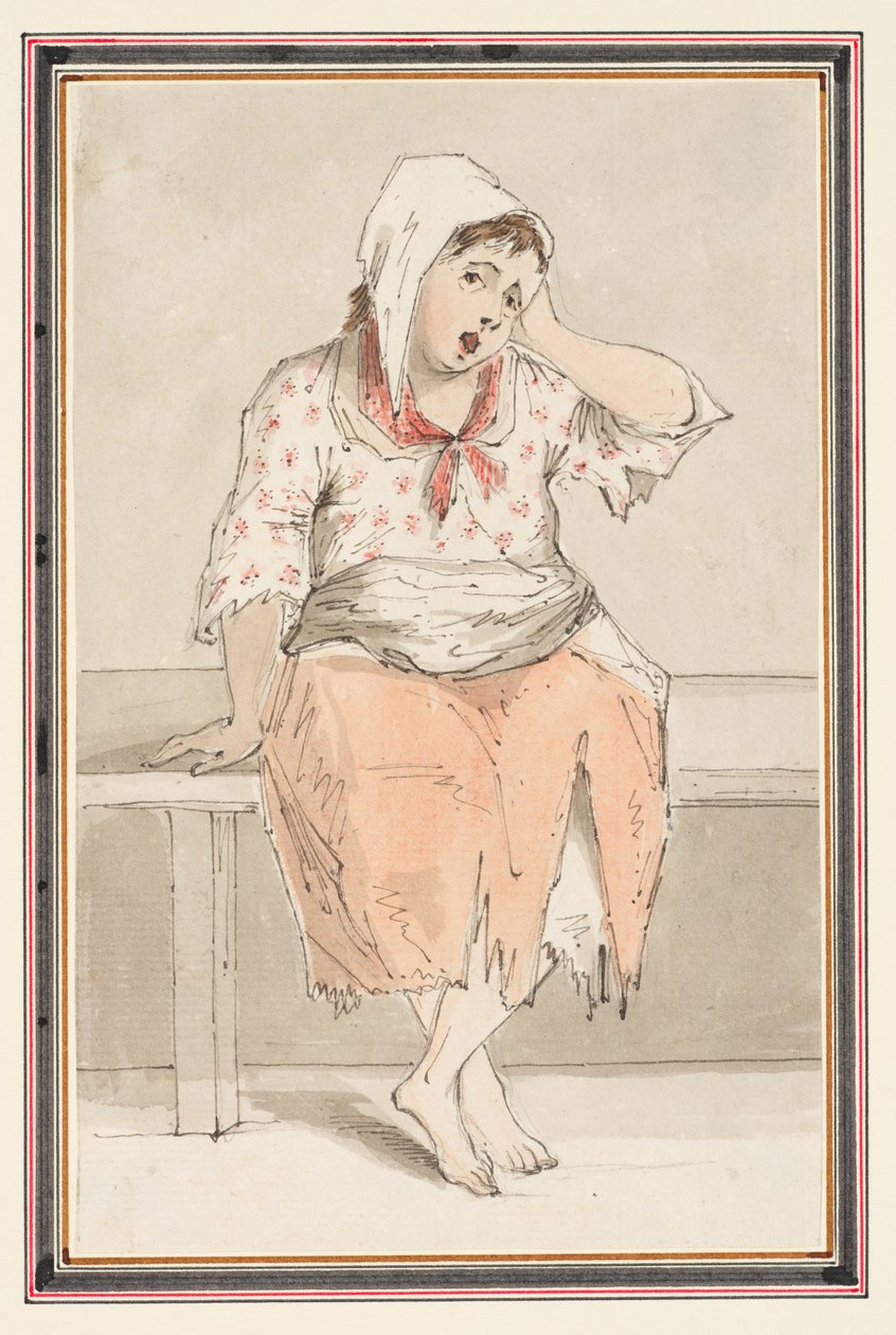 Study of a Seated Woman by Louis Philippe Boitard
