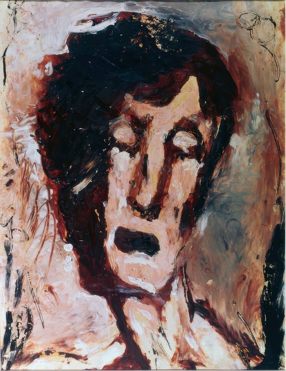 Face from the Front with Closed Eyes by Louis Soutter