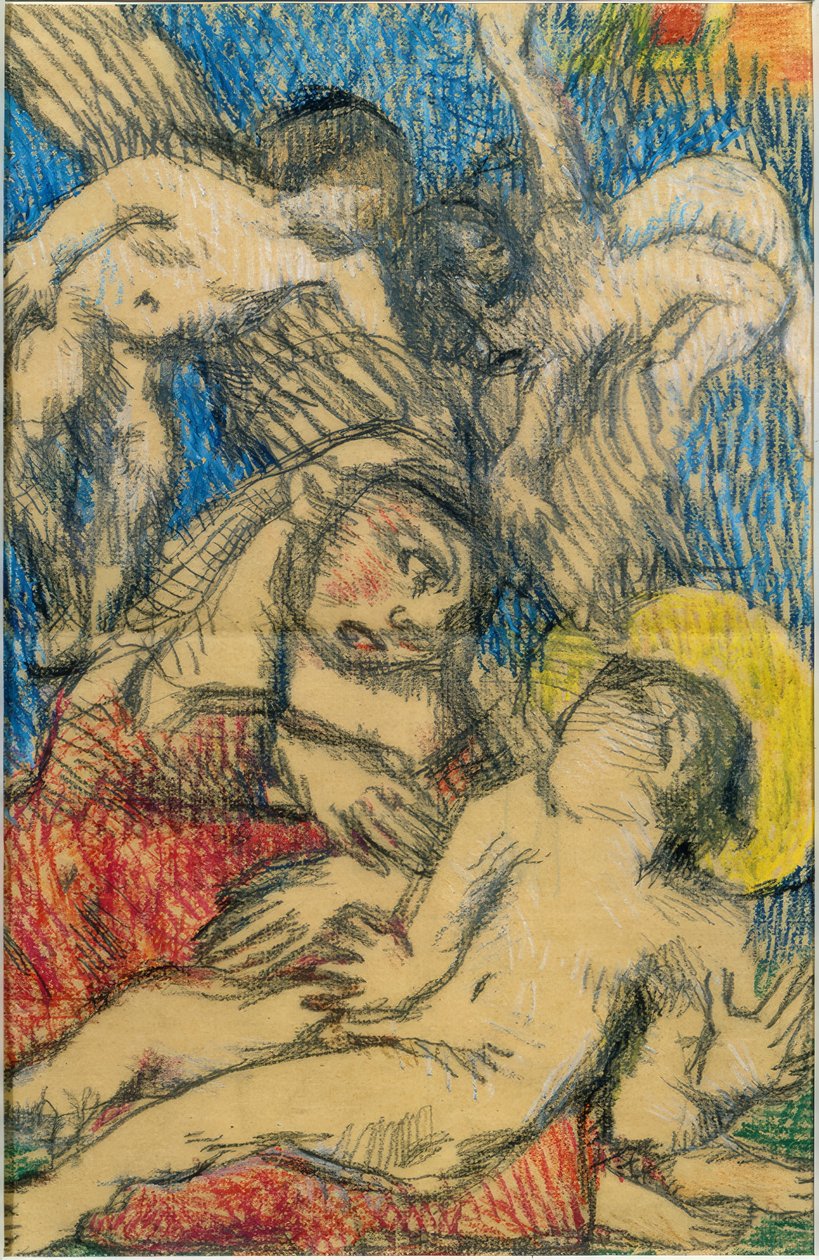 Madonna with Child and Two Angels by Louis Soutter
