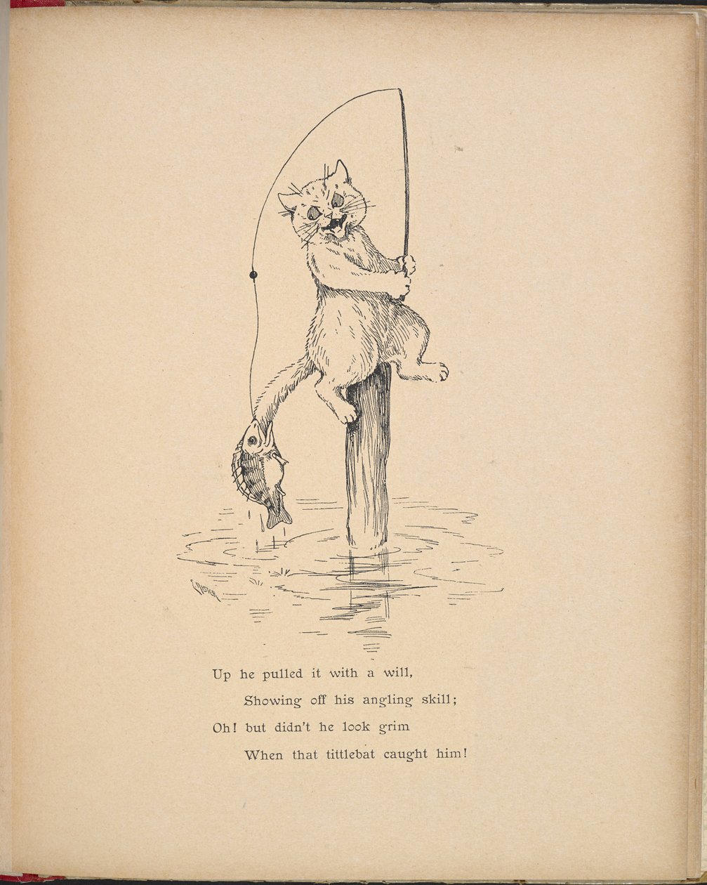 A Cat Fishing with a Rod by Louis Wain