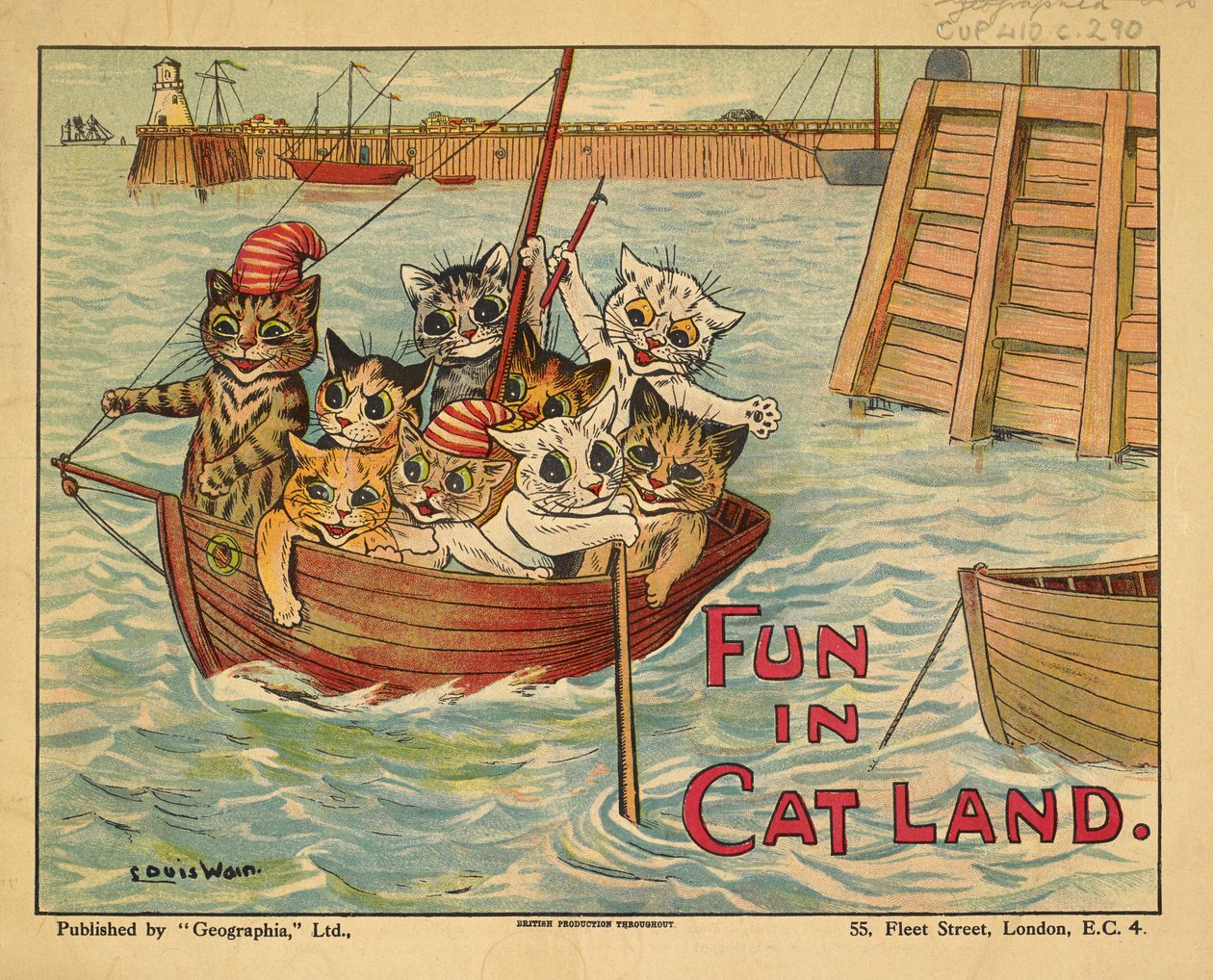 Cats in a boat by Louis Wain
