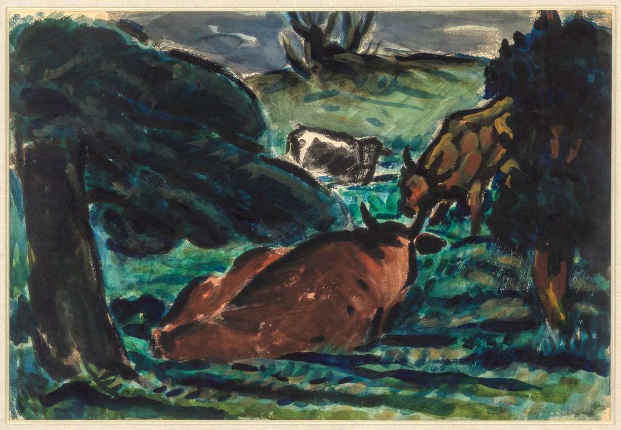 Cows Reclining by Louis Wiesenberg