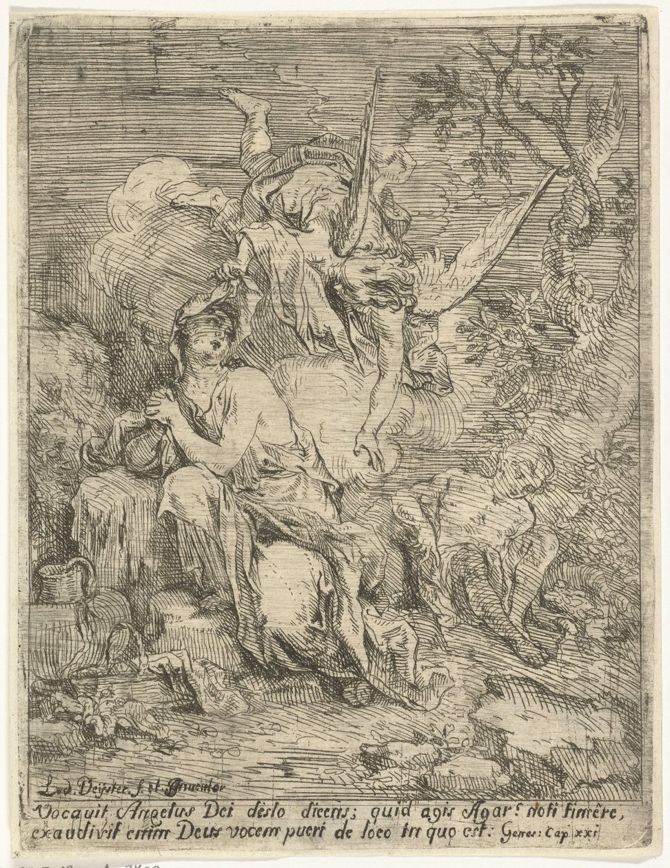 Hagar and Ishmael in the Desert by Louis de Deyster