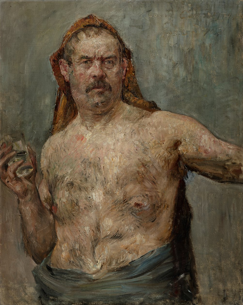 Self-Portrait with a Glass by Lovis Corinth