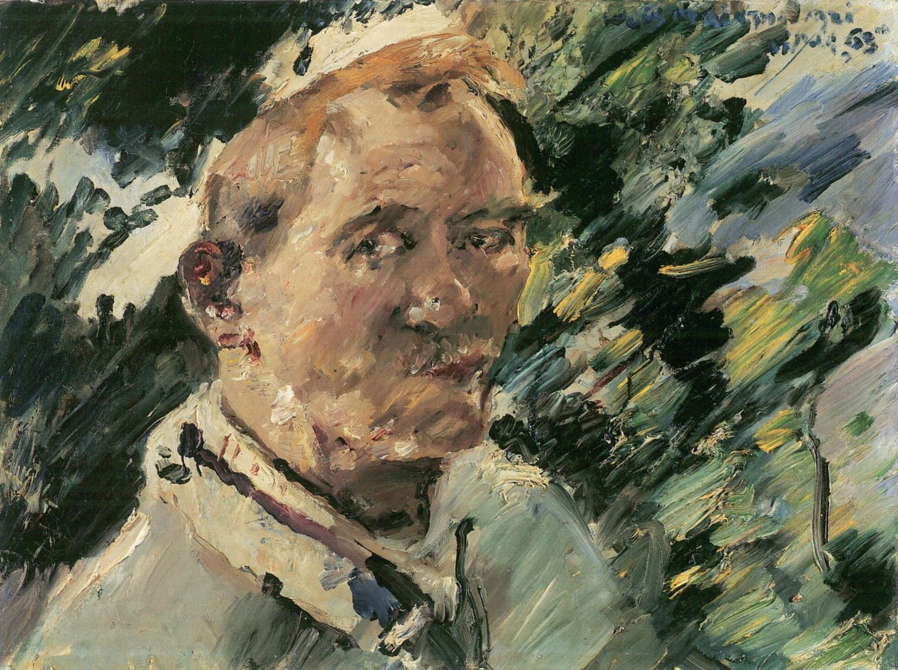 Small Self-Portrait in Front of the Walchensee by Lovis Corinth