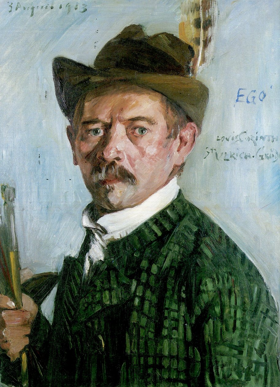 Self-Portrait with Tyrolean Hat by Lovis Corinth