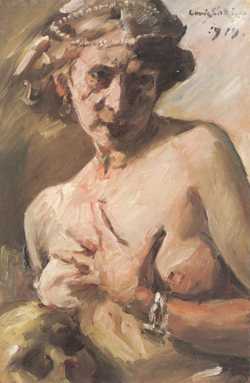 Magdalen with Pearls in her Hair by Lovis Corinth