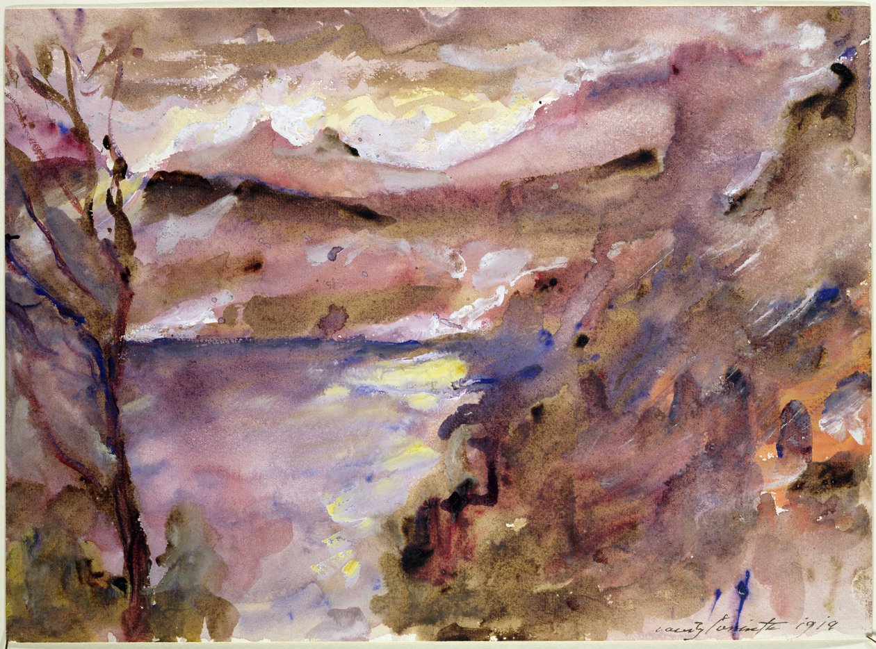 View of Walchen Lake, 1919 by Lovis Corinth
