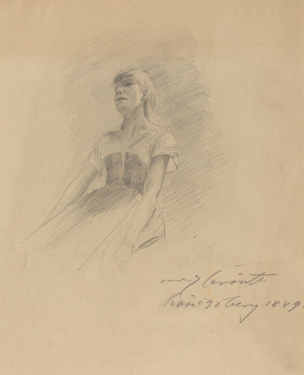 Seated Young Woman by Lovis Corinth