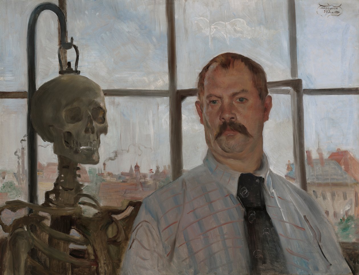 Self-Portrait with Skeleton by Lovis Corinth
