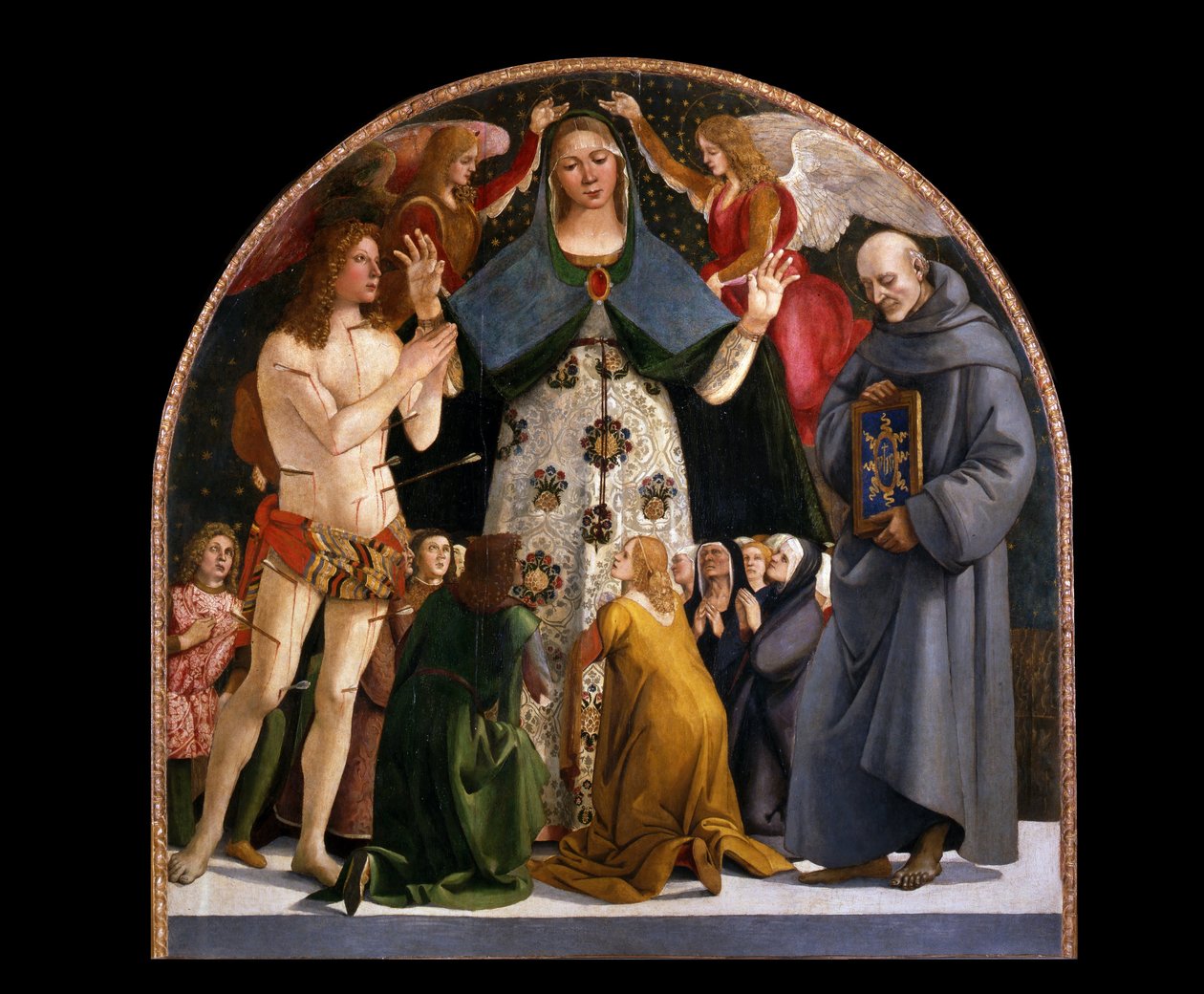 Madonna of Mercy and Saints Sebastian and Bernardino da Siena by Luca Signorelli