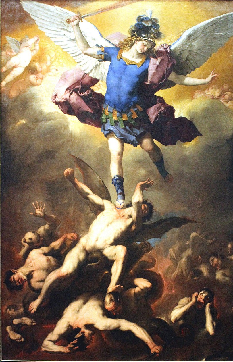 Archangel Michael Casts Down the Rebellious Angels by Luca Giordano