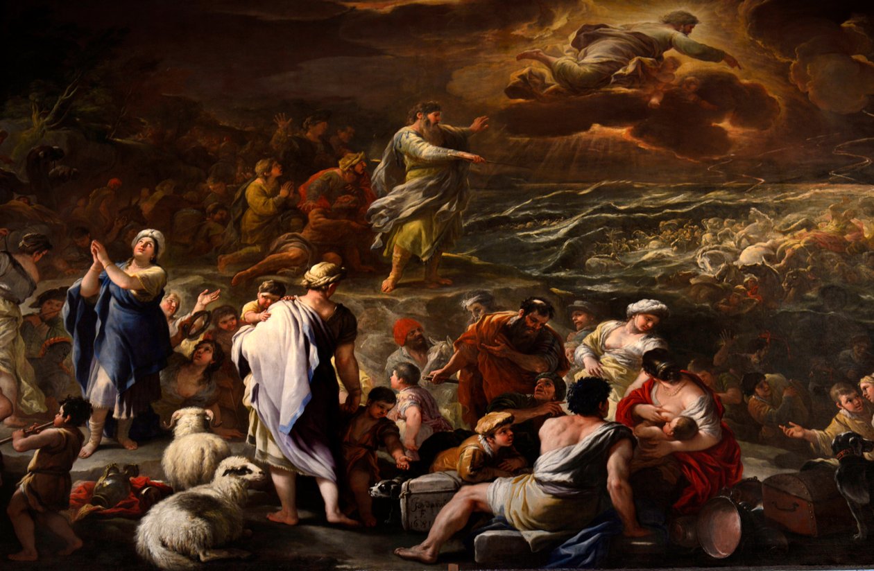 Parting Red Sea by Luca Giordano