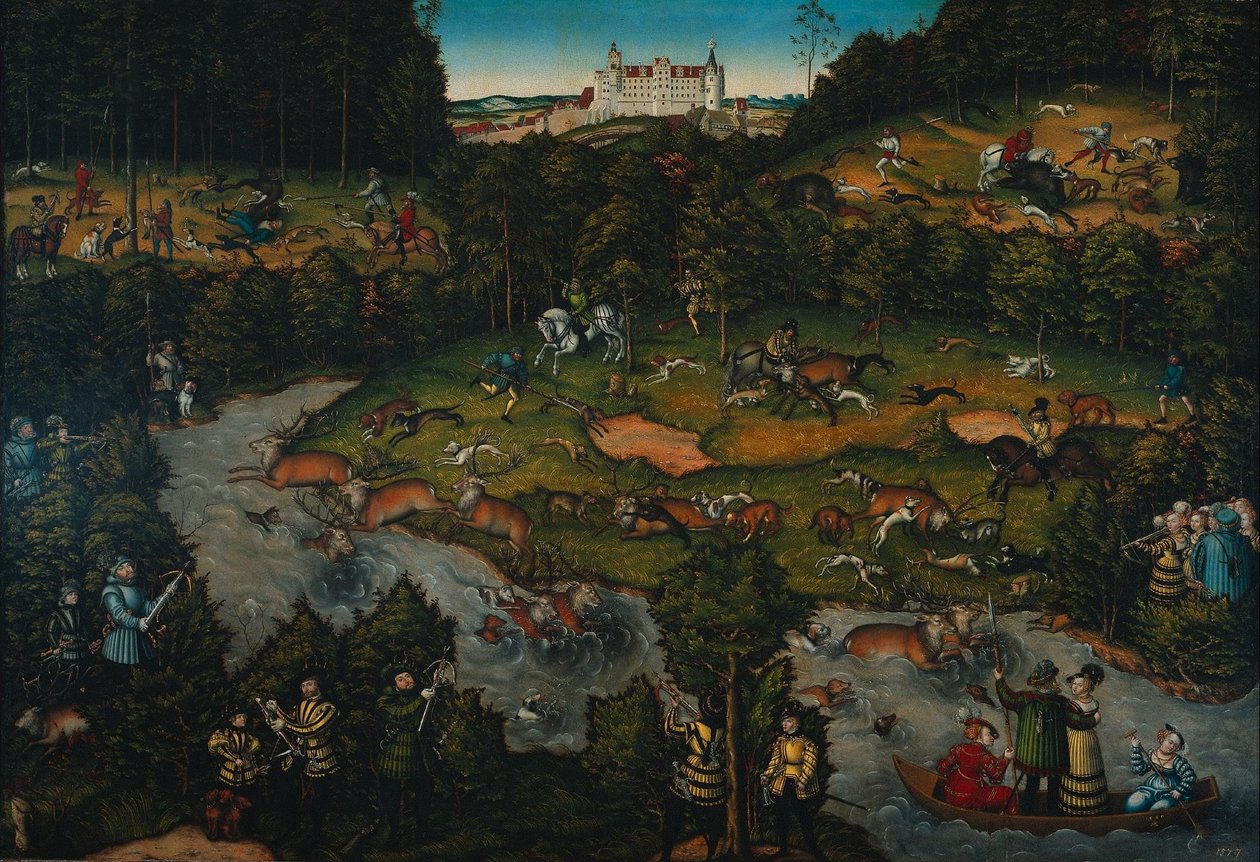 Court Hunt at Hartenfels Castle by Lucas Cranach the Elder