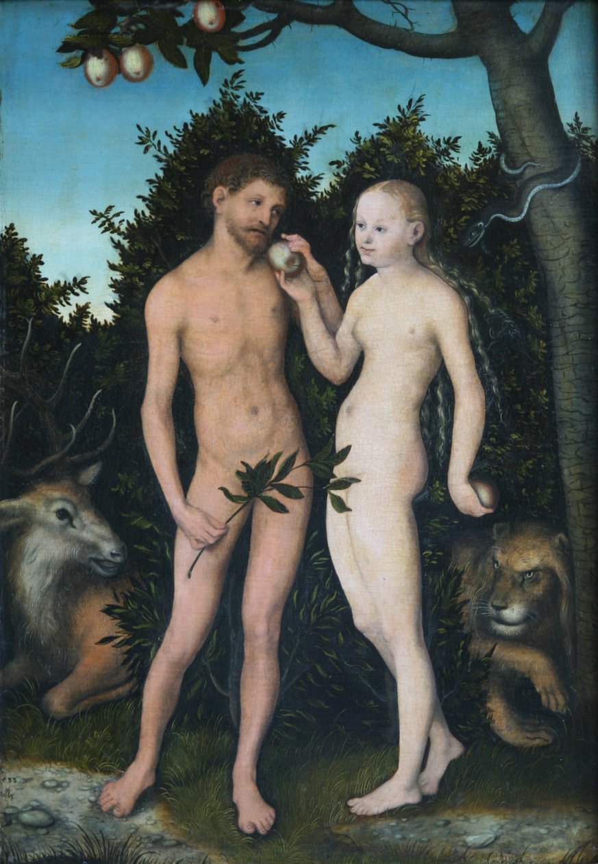 Adam and Eve in Paradise (The Fall) by Lucas Cranach the Elder