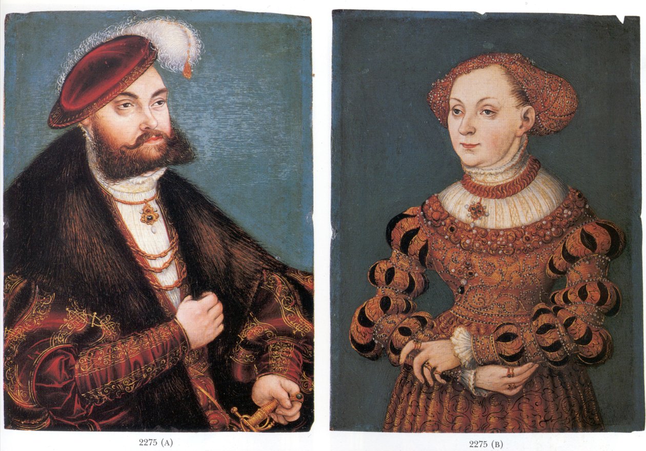 Double Portrait of Elector Johann Friedrich of Saxony and His Wife Sibylle of Cleve by Lucas Cranach the Younger