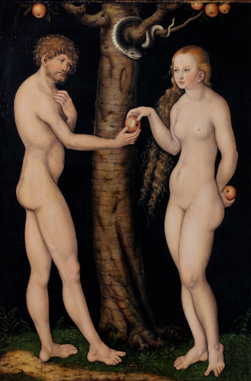 Adam and Eve in the Garden of Eden by Lucas Cranach the Elder