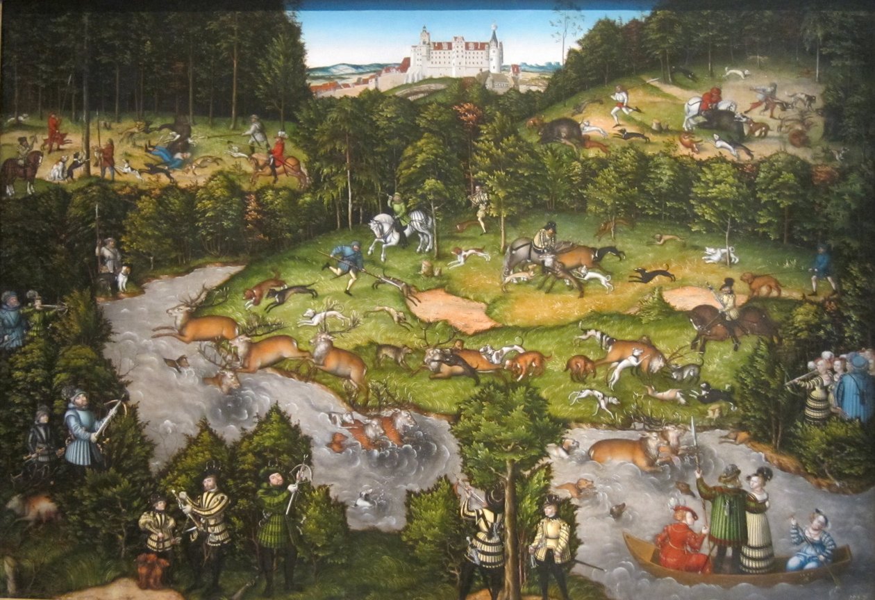 Hunting near Hartenfels Castle by Lucas Cranach the Elder