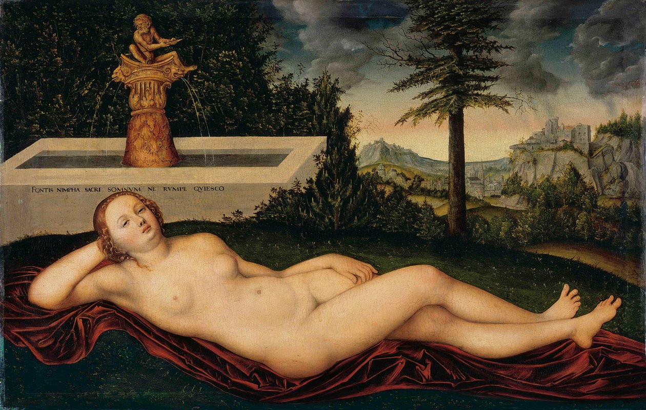 Spring Nymph at the Fountain by Lucas Cranach the Elder