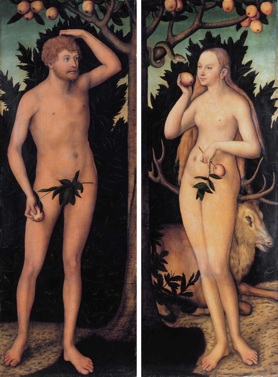 Adam and Eve by Lucas Cranach the Younger