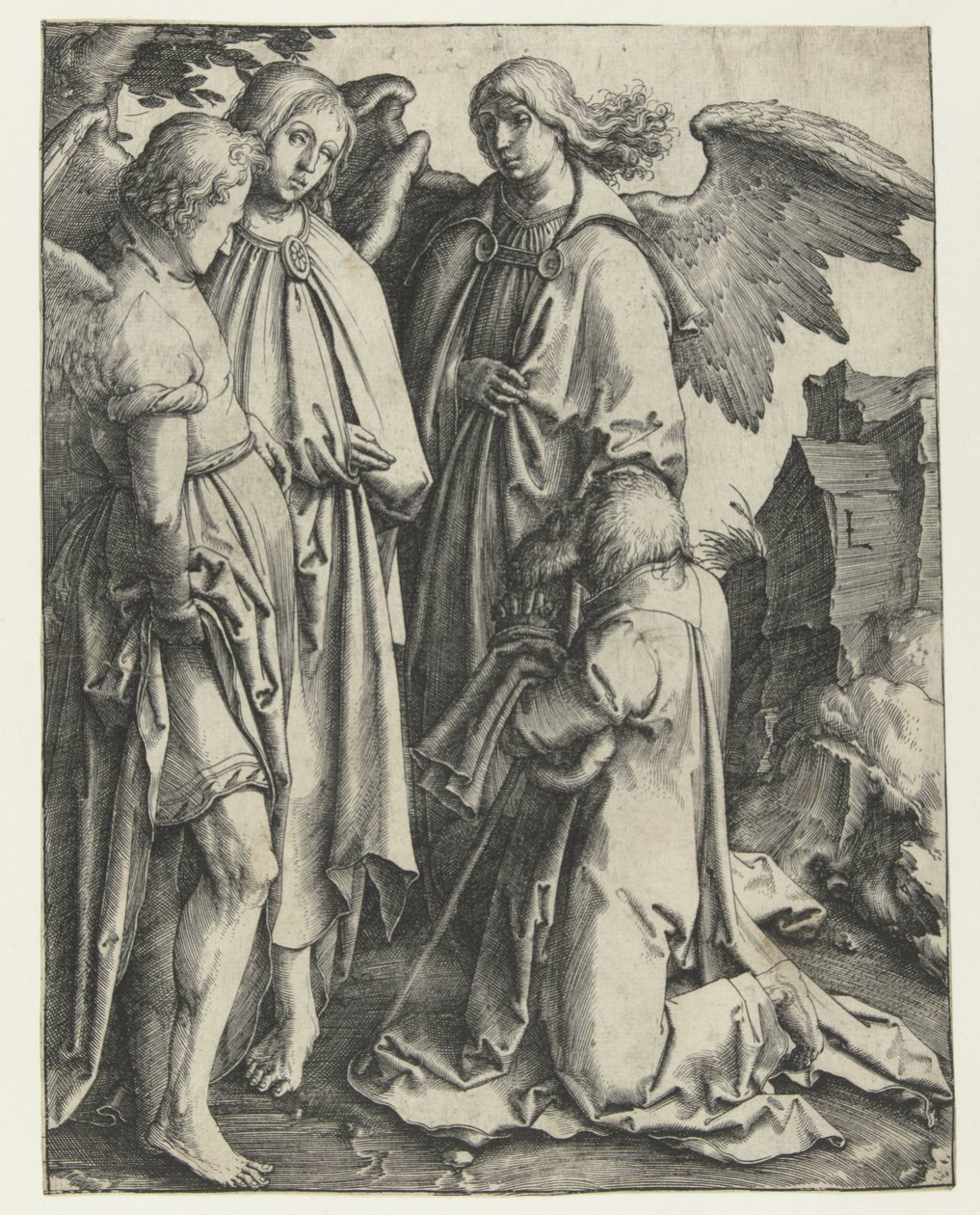 Abraham and the Three Angels by Lucas van Leyden