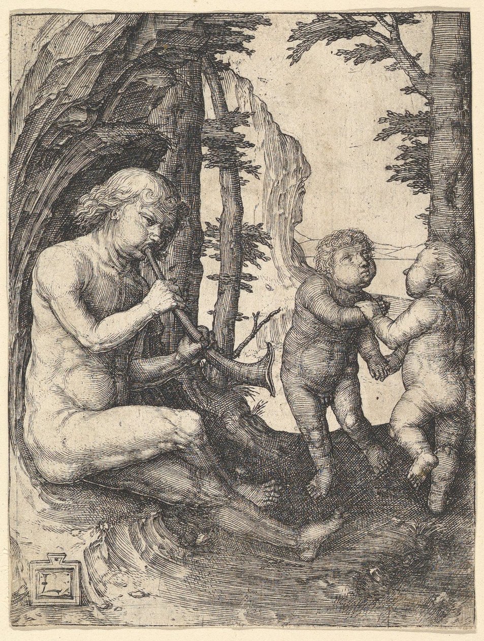 Boy with a Trumpet by Lucas van Leyden