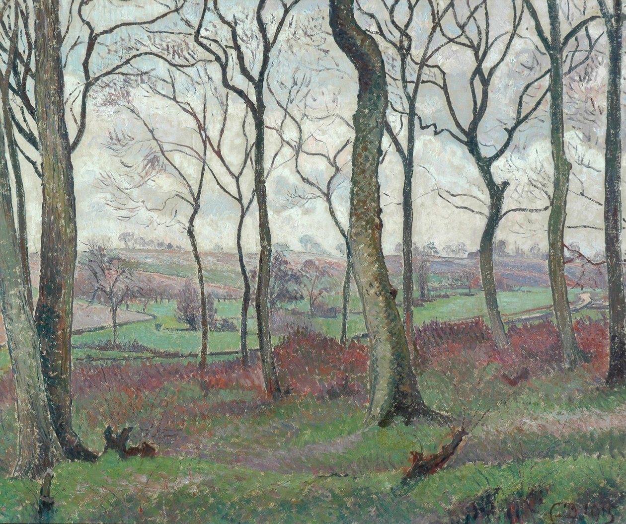 The Dunmow Road from Tilty Wood, 1915 by Lucien Pissarro