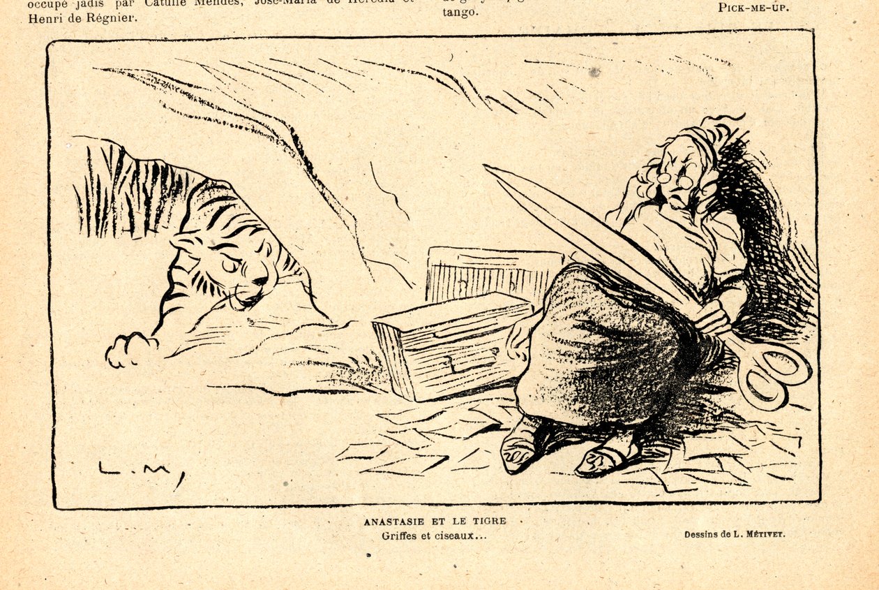 The Red Laughter, Satirical in B&W by Lucien Metivet