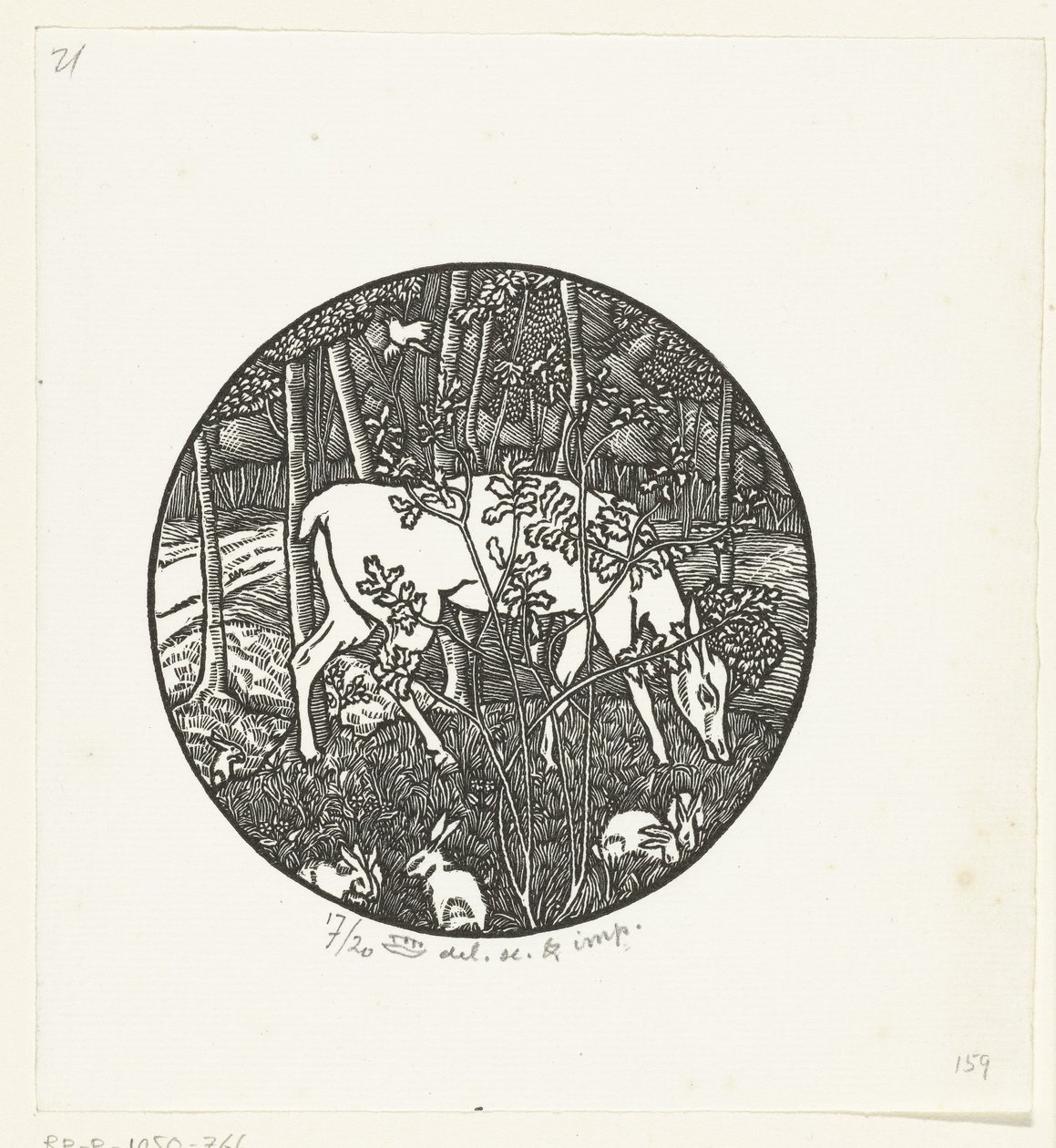 Grazing Deer by Lucien Pissarro