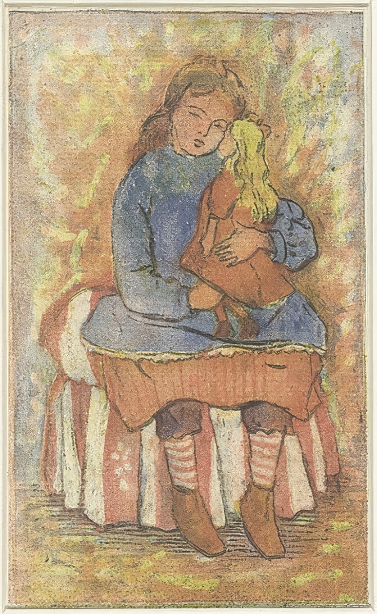 Girl with Doll by Lucien Pissarro