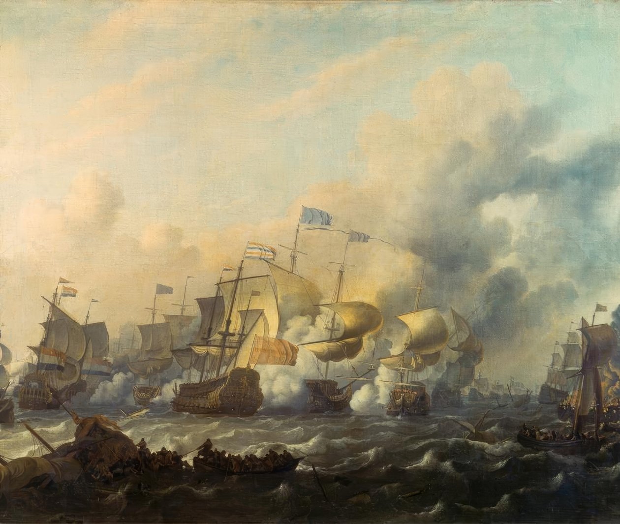 A Sea Battle between the Dutch and the English by Ludolf Backhuysen
