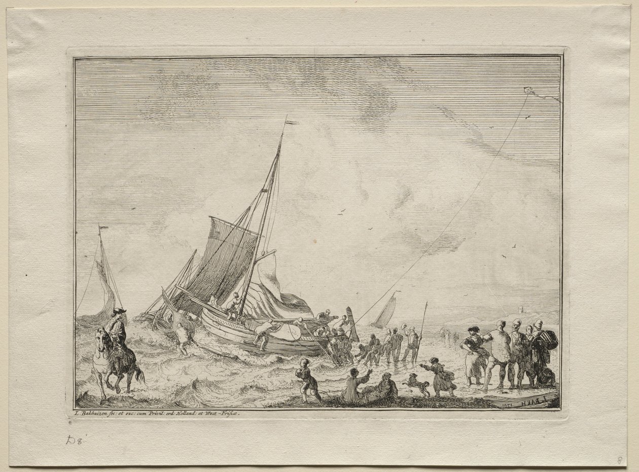 Launching a Ship by Ludolf Backhuysen