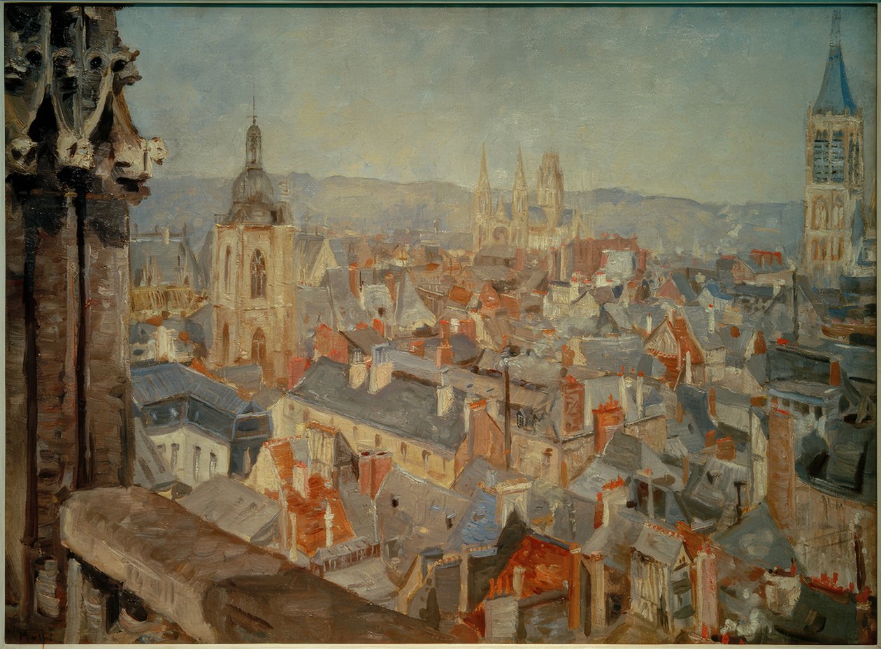 View Over the Rooftops of Rouen by Ludovic Piette